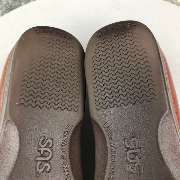 SAS Women's Size 9** Twin Mulch Brown Leather Slip On Closed Moc Toe Loafers - Picture 10 of 11